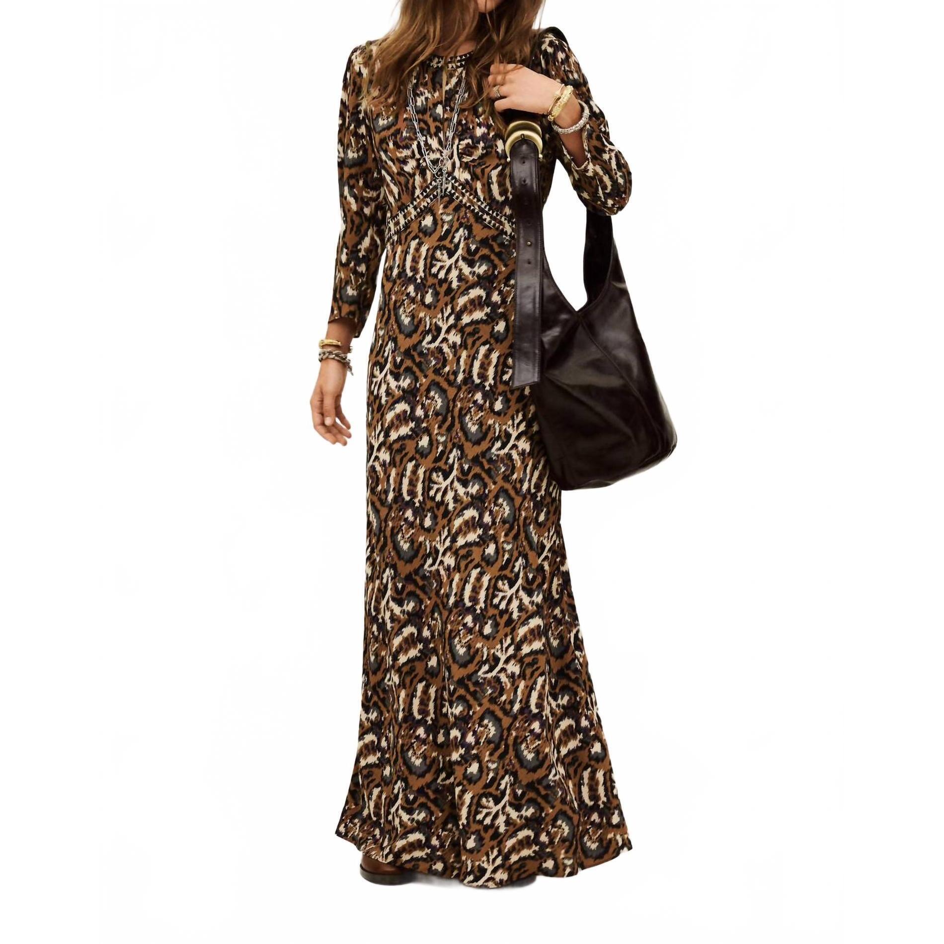 New Ba&Sh Onoa Dress In Ocre Print